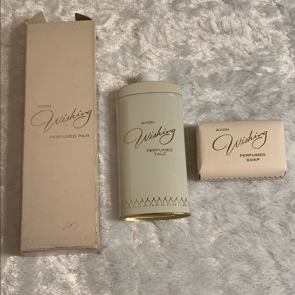 Avon Wishing Perfumed Talc and Soap Set - Cream